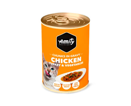 Amity Lata Gato Chunks Chiken, Turkey & Vegetables